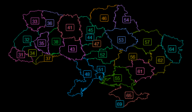 Ukraine Area Codes